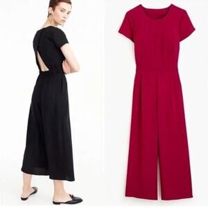 NWT J. Crew Drapey Wrap-Back Jumpsuit in Berry Size 2